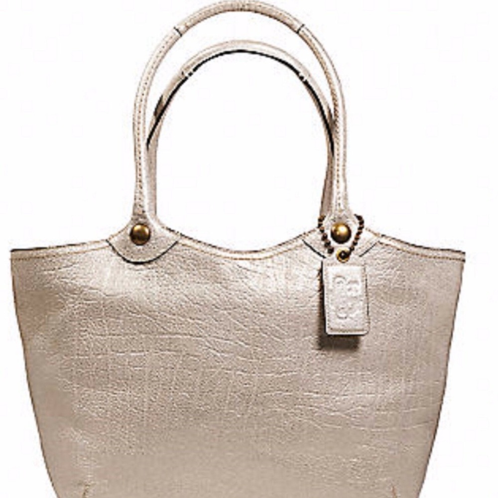 Coach Bleecker-Platinum Leather Shoulder Bag